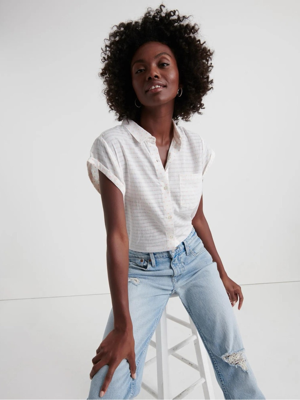 Lucky Brand Short Sleeve Button Up
